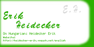erik heidecker business card